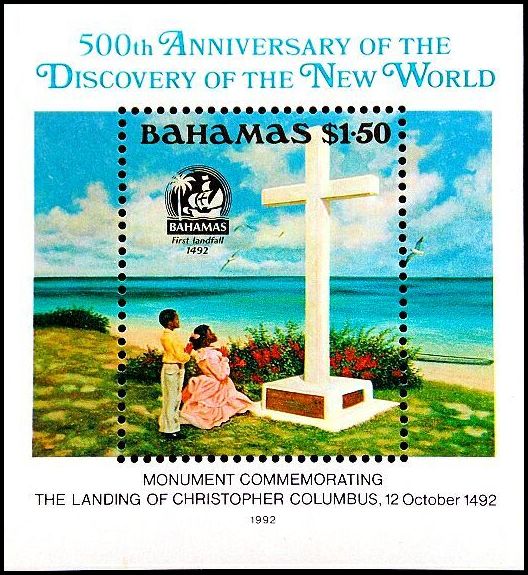 Багамы 1992 год . Мемориал Колумбу .